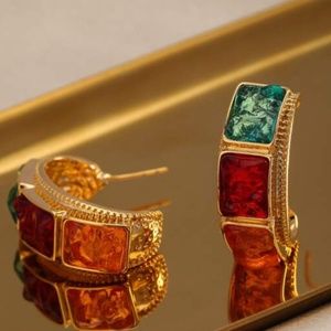 ❤️❤️ FREE Baguette Hoop Moon Chic Glam Hipster Hippie Rainbow Artsy Hip Earrings